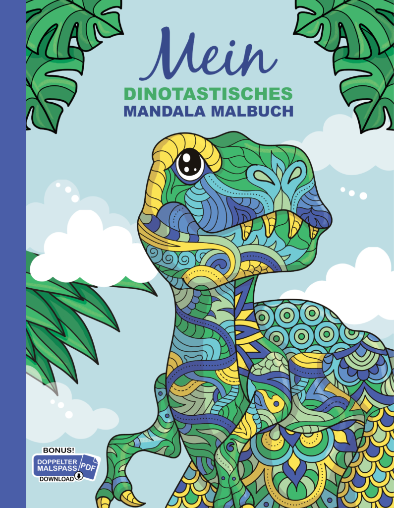 Mein dinotastisches Mandala Malbuch: 50 tolle Dino-Mandalas für Kinder zum Ausmalen und Entspannen.