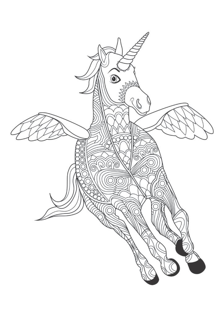 Mein fabelhaftes Einhorn Mandala Malbuch: 55 wunderschöne und einzigartige Einhorn - Mandalas für Kinder ab 8 Jahren zum Ausmalen und Entspannen.