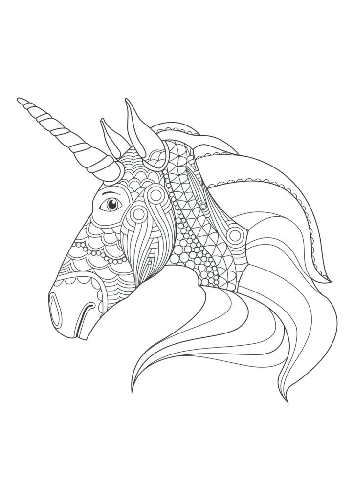 Mein fabelhaftes Einhorn Mandala Malbuch: 55 wunderschöne und einzigartige Einhorn - Mandalas für Kinder ab 8 Jahren zum Ausmalen und Entspannen.