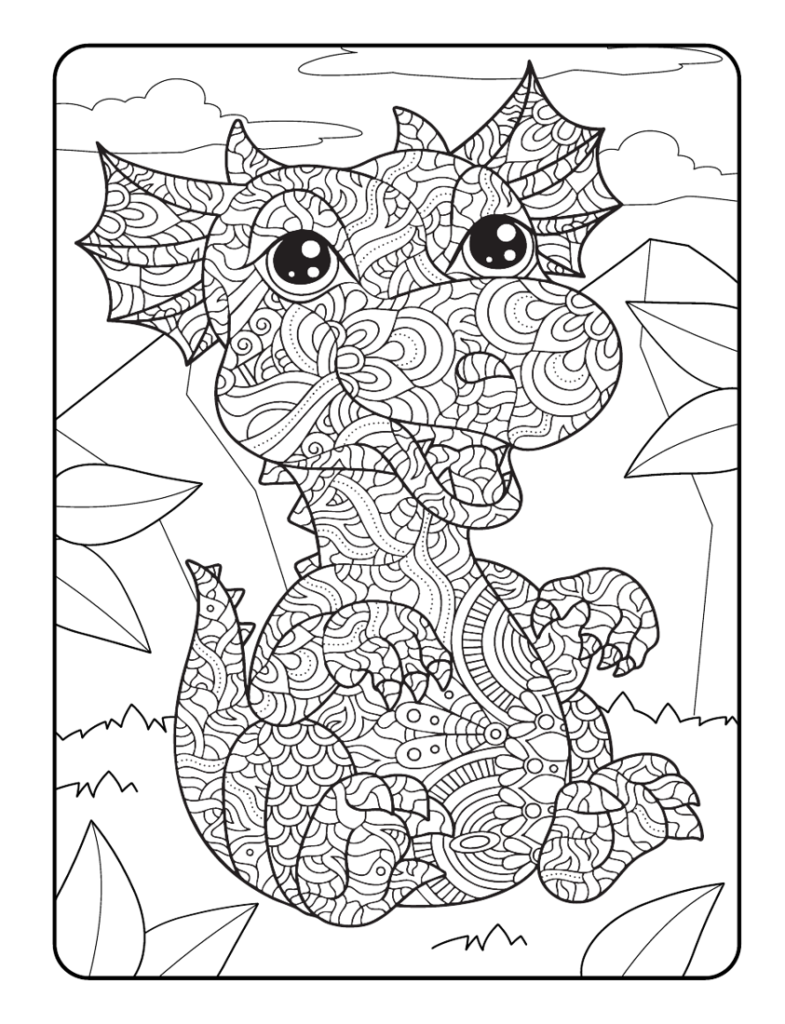 Mein Drachen Mandala Malbuch: 50 tolle Dachen-Mandalas für Kinder zum Ausmalen und Entspannen.