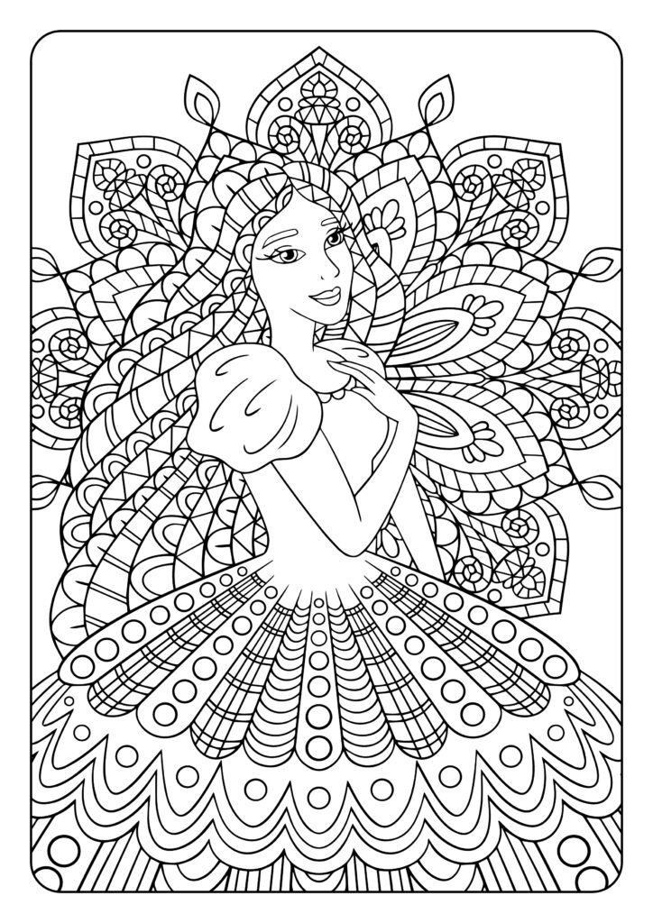Mein Prinzessinnen Mandala Malbuch: Wunderschöne Prinzessinnen-Mandalas zum Ausmalen und Entspannen für Kinder ab 8 Jahren