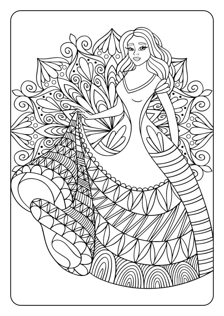 Mein Prinzessinnen Mandala Malbuch: Wunderschöne Prinzessinnen-Mandalas zum Ausmalen und Entspannen für Kinder ab 8 Jahren