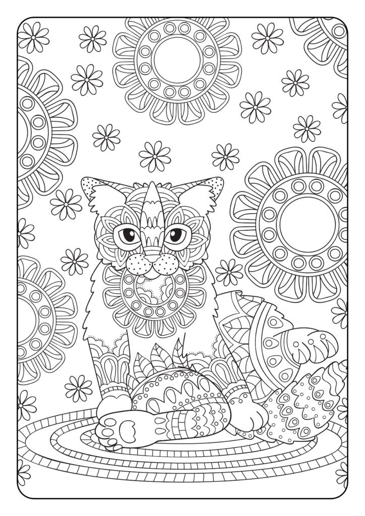 Mein Katzen Mandala Malbuch: 50 wunderschöne Katzen-Mandalas für Kinder ab 8 Jahren zum Ausmalen und Entspannen.