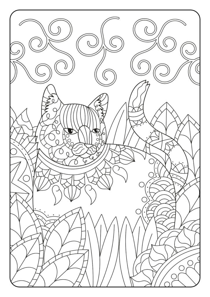 Mein Katzen Mandala Malbuch: 50 wunderschöne Katzen-Mandalas für Kinder ab 8 Jahren zum Ausmalen und Entspannen.