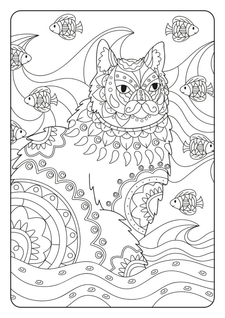 Mein Katzen Mandala Malbuch: 50 wunderschöne Katzen-Mandalas für Kinder ab 8 Jahren zum Ausmalen und Entspannen.