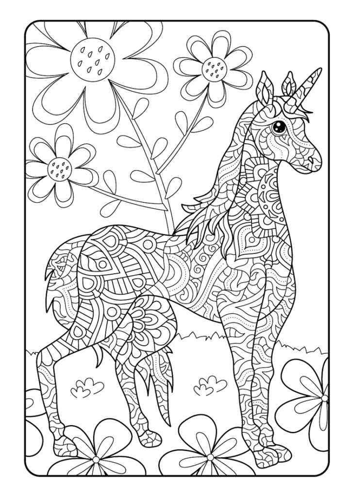 Mein Einhorn Mandala Malbuch: 50 zauberhafte Einhorn-Mandalas für kreative Kids ab 8 Jahren