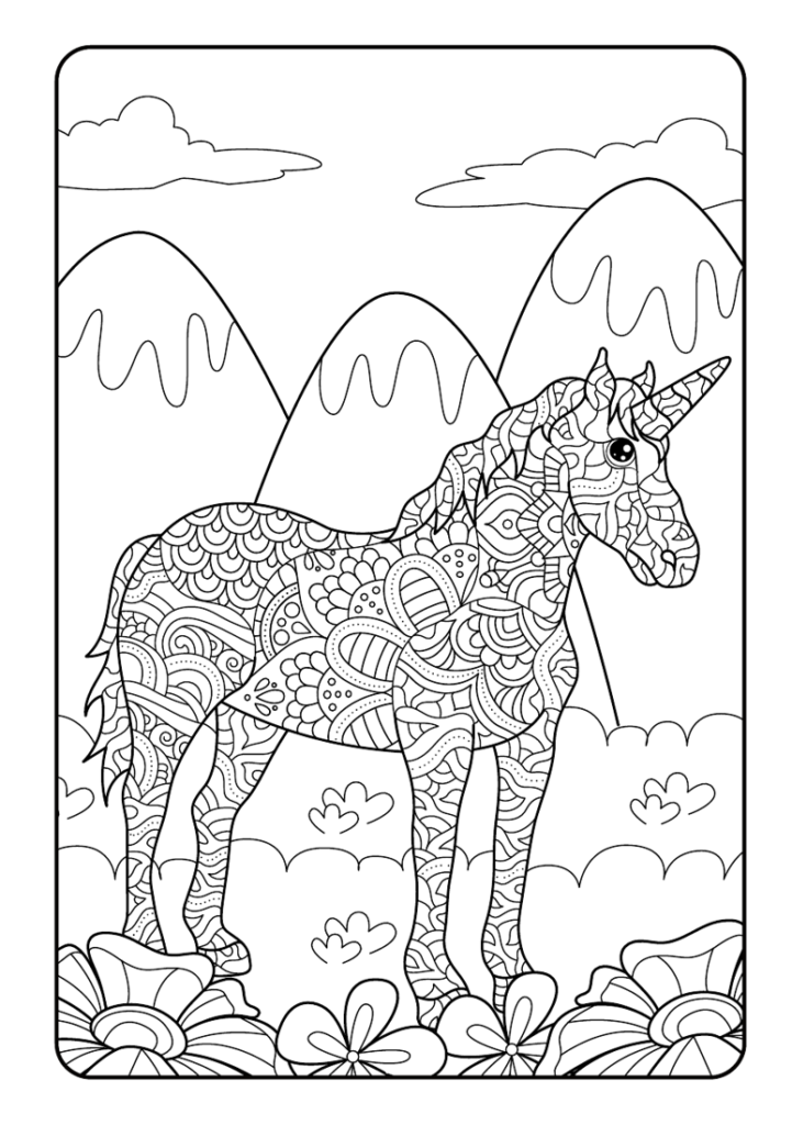 Mein Einhorn Mandala Malbuch: 50 zauberhafte Einhorn-Mandalas für kreative Kids ab 8 Jahren