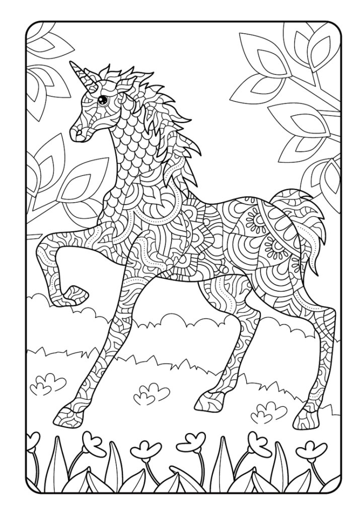 Mein Einhorn Mandala Malbuch: 50 zauberhafte Einhorn-Mandalas für kreative Kids ab 8 Jahren