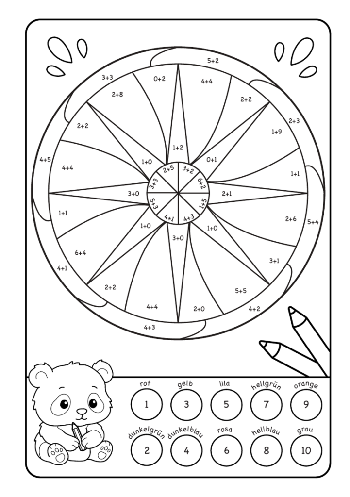 Meine Rechenmandalas: Plus-Rechnen im Zahlenraum von 1-10 mit tollen Rechenmandalas trainieren!