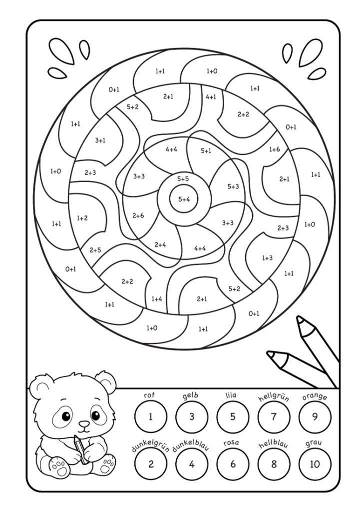 Meine Rechenmandalas: Plus-Rechnen im Zahlenraum von 1-10 mit tollen Rechenmandalas trainieren!