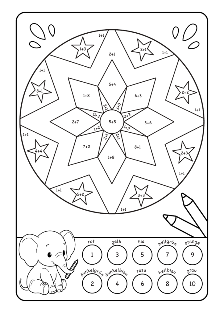 Meine Rechenmandalas: Plus-Rechnen im Zahlenraum von 1-10 mit tollen Rechenmandalas trainieren!