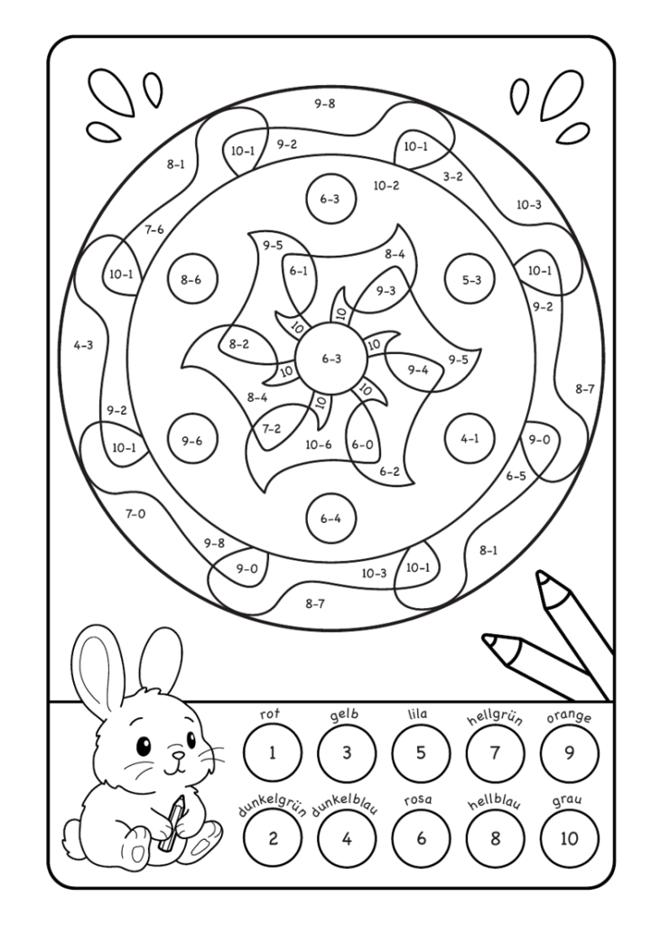 Meine Rechenmandalas: Minus-Rechnen im Zahlenraum von 1-10 mit tollen Rechenmandalas trainieren!