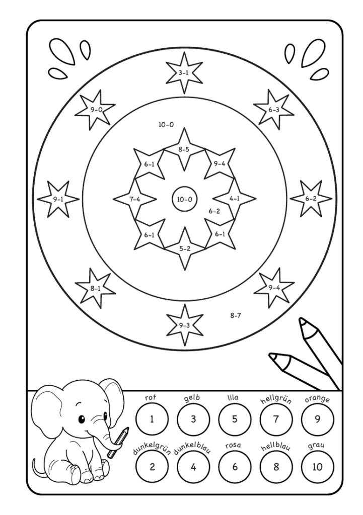 Meine Rechenmandalas: Minus-Rechnen im Zahlenraum von 1-10 mit tollen Rechenmandalas trainieren!