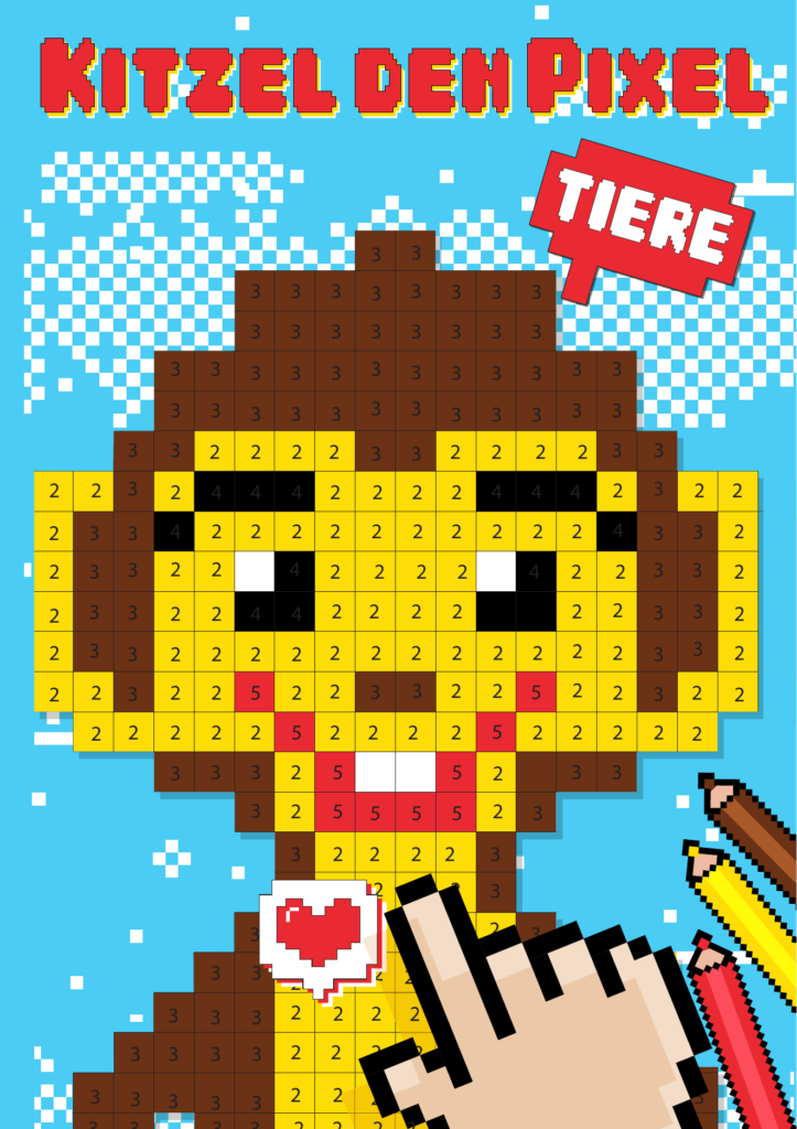 Kitzel den Pixel: Das lustige Pixelmalbuch mit 40 tollen Tier-Motiven.