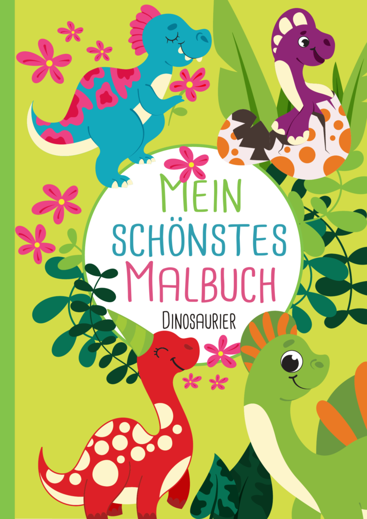 Mein schönstes Malbuch: 50 wunderschöne Dinosaurier-Motive zum Ausmalen für Kinder ab 3 Jahren.