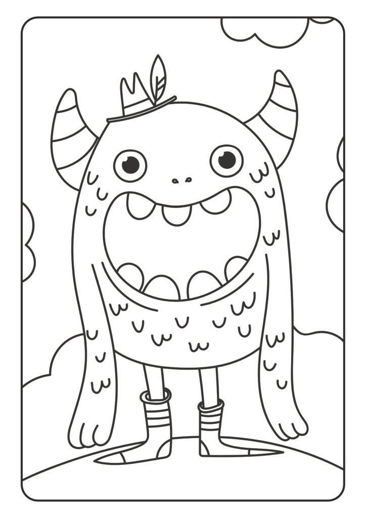 Mein schönstes Malbuch: 50 wunderschöne Monster-Motive zum Ausmalen für Kinder ab 4 Jahren.