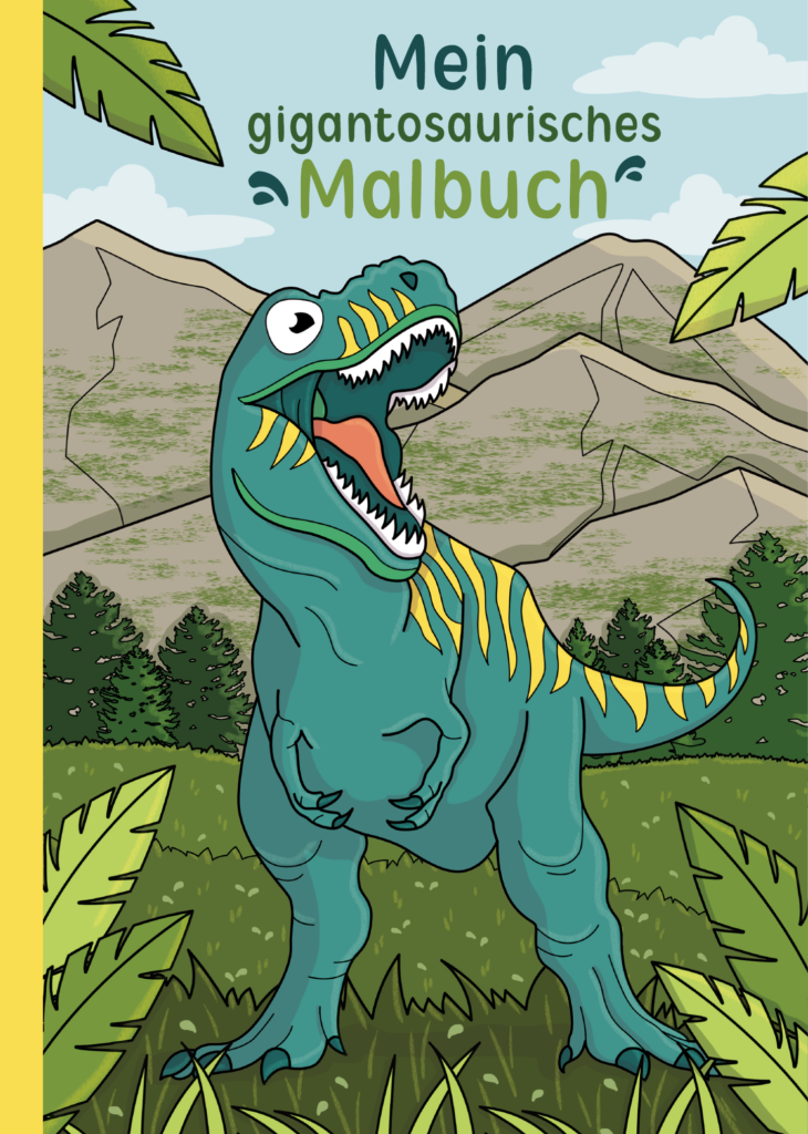 Mein gigantosaurisches Malbuch: 50 beeindruckende Dinosaurier-Motive für Kinder zum Ausmalen und Entspannen.